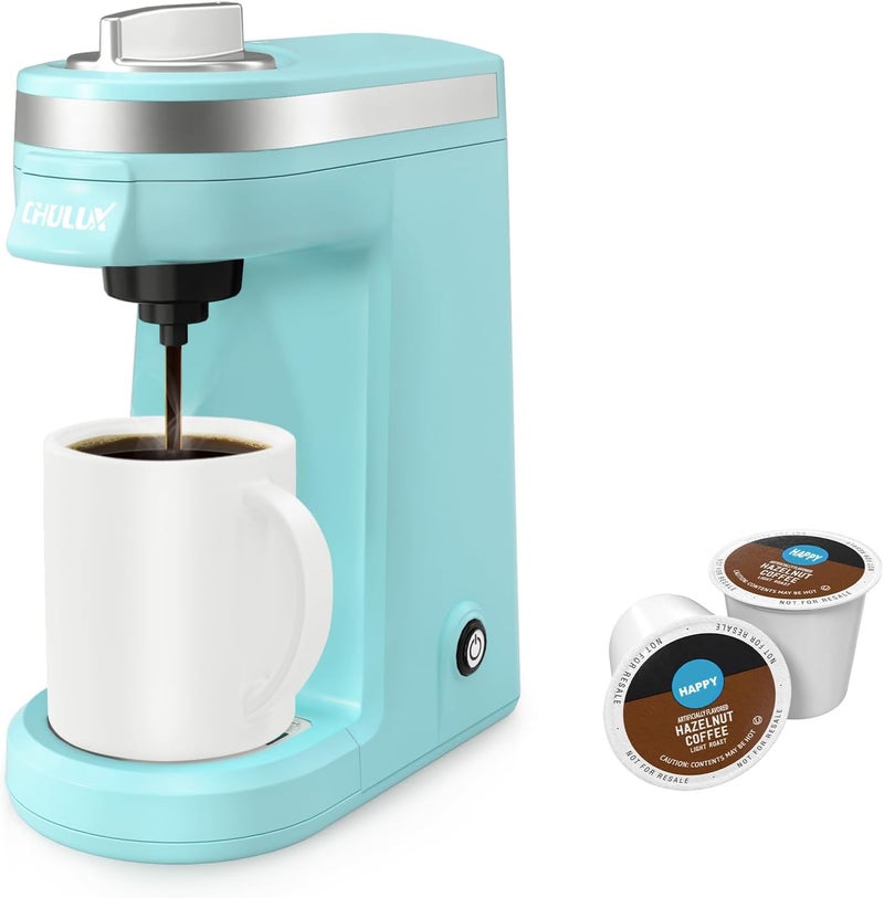 CHULUX Mini Coffee Maker for K Capsule, Single Serve Coffee Maker for One Cup Americano, Lightweight Pod Coffee Machine, Aqua - Image 1